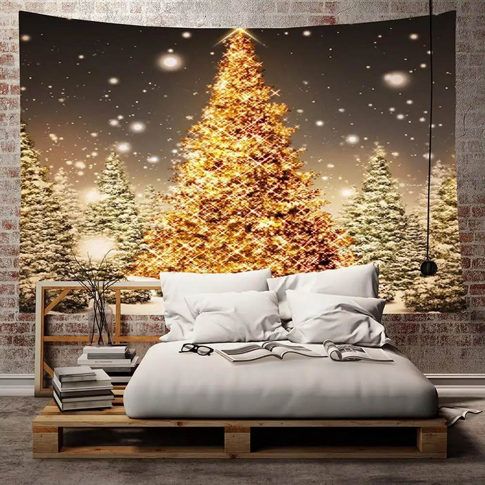 

Merry Christmas Tree Holiday Design Tapestry Wall Hanging Room Decor