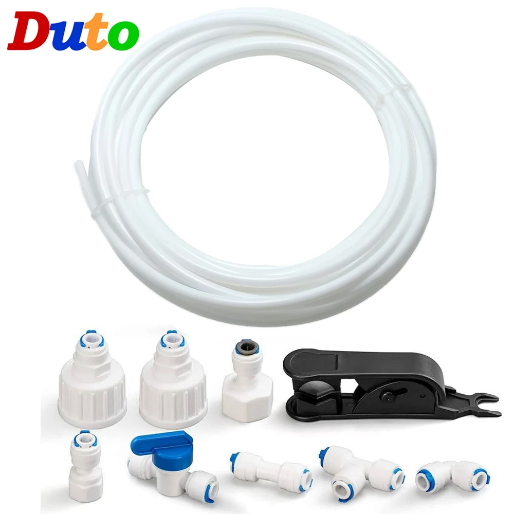 1/4 Zoll RO-Wasserschlauch-Schlauch für RO-Wasserreiniger-System + Schnellverbinder für Garten- und Wasserfiltersystem-Rohrverschraubung