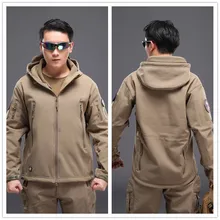 Зимние теплые толстовки с акулой, ветрозащитная куртка для туризма, охотничья куртка, мягкая Спортивная одежда для отдыха на природе с отложным воротником