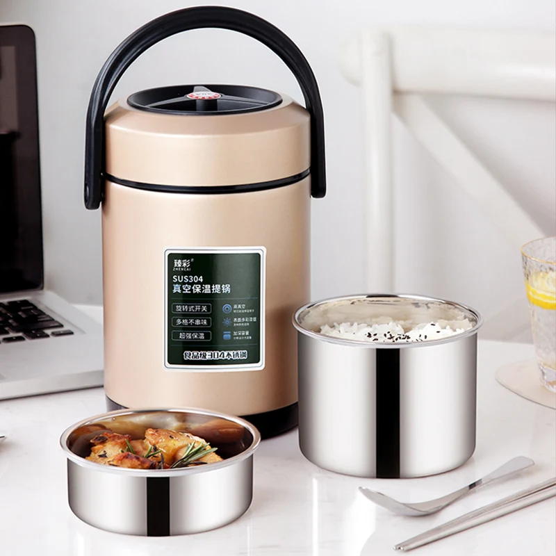 US $27.26 12 Hours Thermal Bento Box Leakproof Large 16l 2l 3 Layer Food Storage Container Stainless Steel Vacuum Insulated Lunch Box Kid