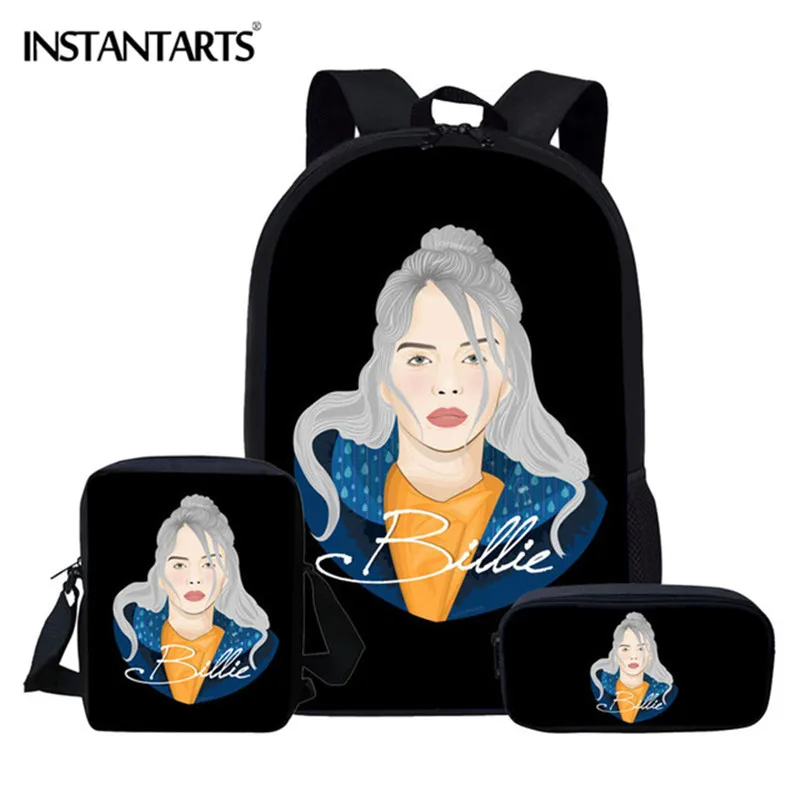INSTANTARTS Billie Eilish рюкзак для девочки-подростка, американская королева, школьная сумка, детский набор, школьный рюкзак, школьная сумка для старшеклассника - Цвет: 5 (1)CEK