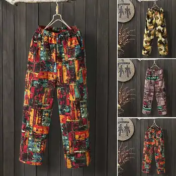 

Oversized Women's Elastic Waist Trousers ZANZEA 2020 Vintage Print Harem Pants Long Pantalon Palazzo Female Foral Casual Turnip