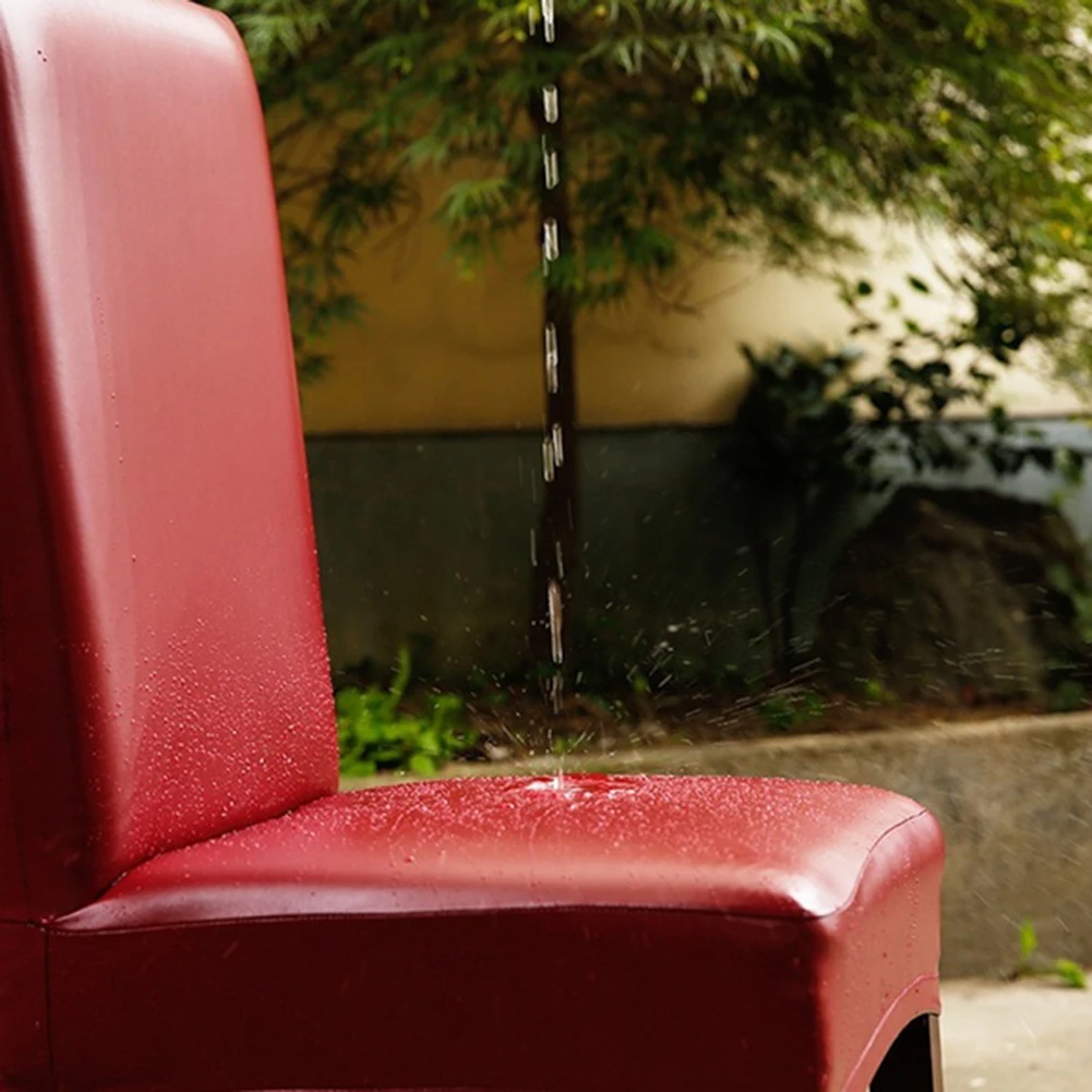 11 цветов стул с покрытием из искусственной кожи чехол водонепроницаемый маслонепроницаемый чехлы на кресла стрейч Универсальный Свадебный декор обеденный стул крышка