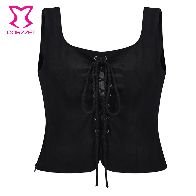 

Steampunk Black Vest Women Solid Short Sleeveless Casual Tank Tops New Arrival 2020 Spring Autumn Waistcoat Plus Size Outwear