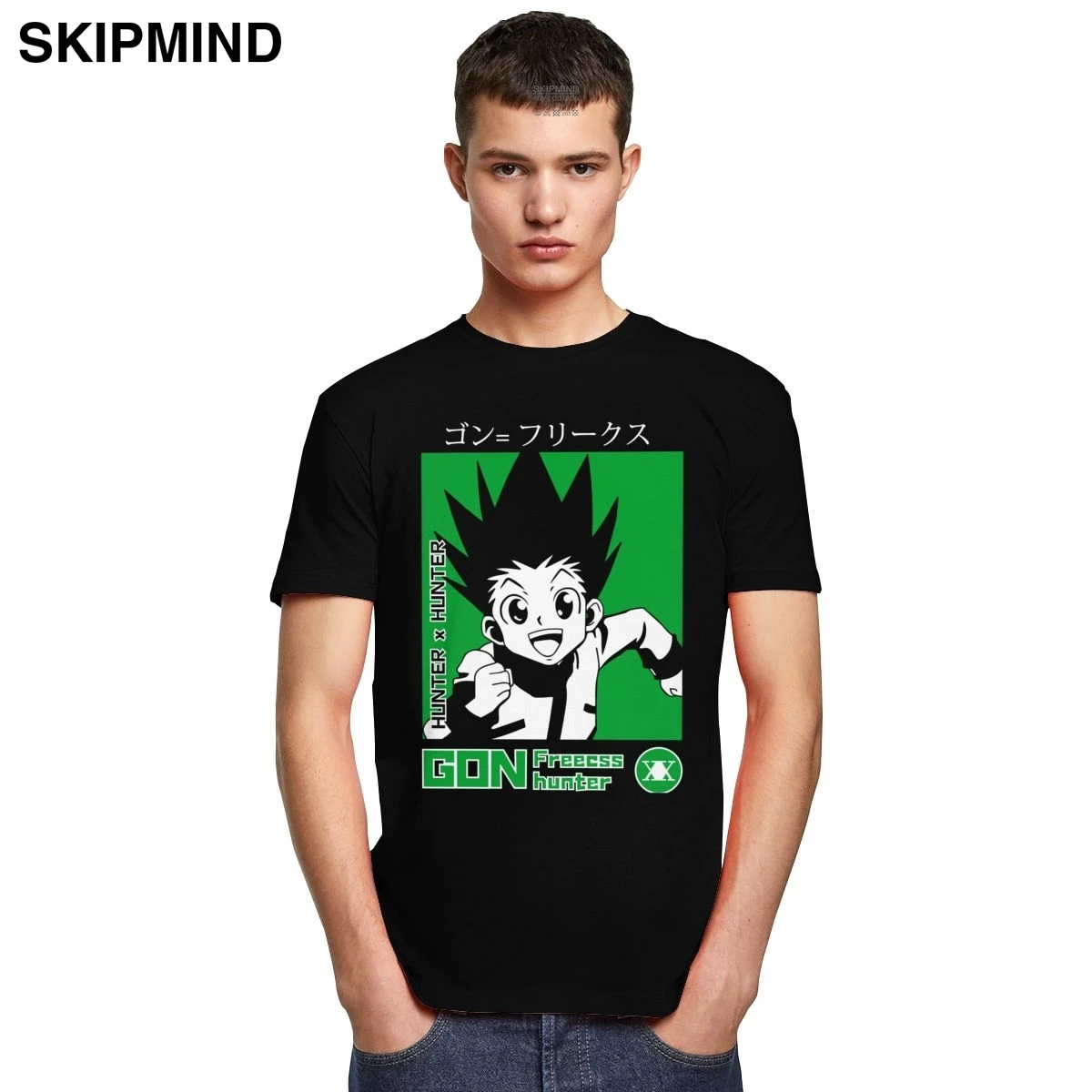 Модная мужская футболка Hunter X с короткими рукавами хлопковая Футболка круглым