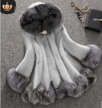 JS286 S-6XL, плотное длинное пальто из искусственного лисьего меха, зимнее теплое, с открытым стежком, тонкое плюшевое пальто, женский кардиган с отделкой, капюшон, меховая шапка - Цвет: As Photo