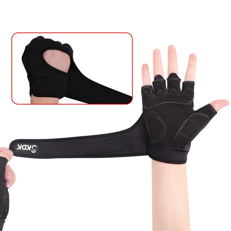 

1 Pair Adjustable Weightlifting Half Finger Glove Training Gloves Hand Wrist Support Protector Wrist Brace Guard Wrap Uni 77