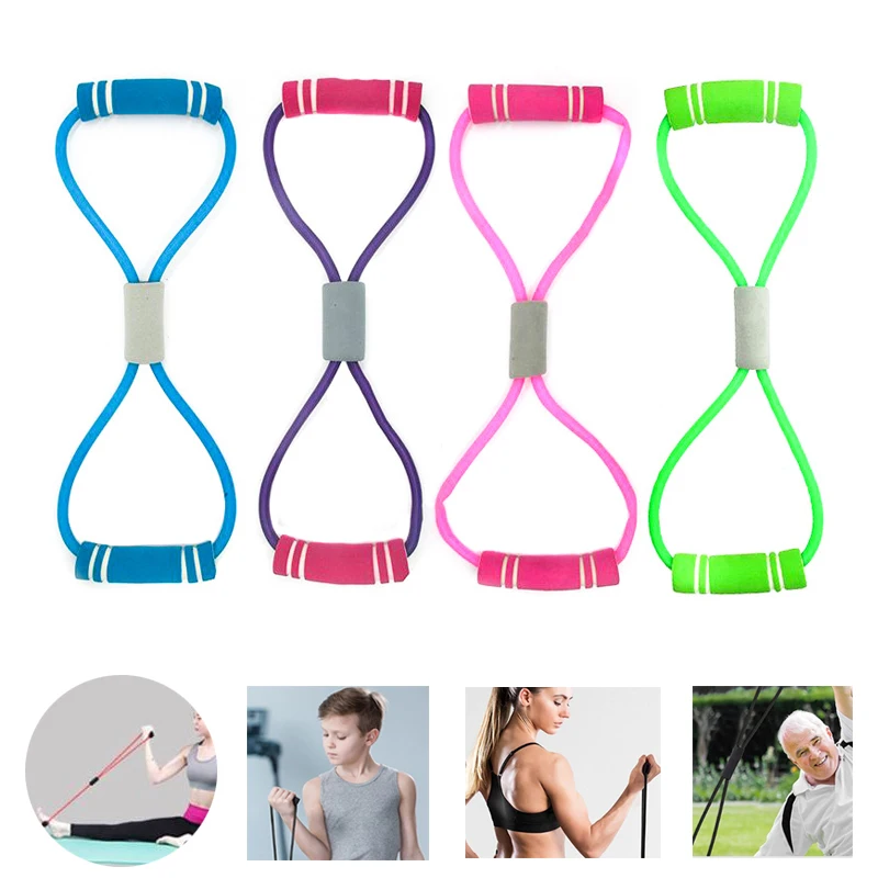 

8 Word Rubber Elastic Band Fitness Resistance Bands Workout Rope For Yoga Muscle Chest Expander Training Slimming Exercise