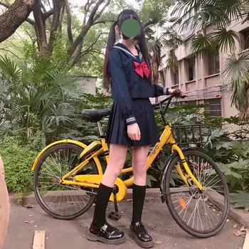 

Japanese Style Kansai JK Uniform Suit Women High School Uniforml Navy Sailor Suit for Girls Student Pleated Skirt Tops