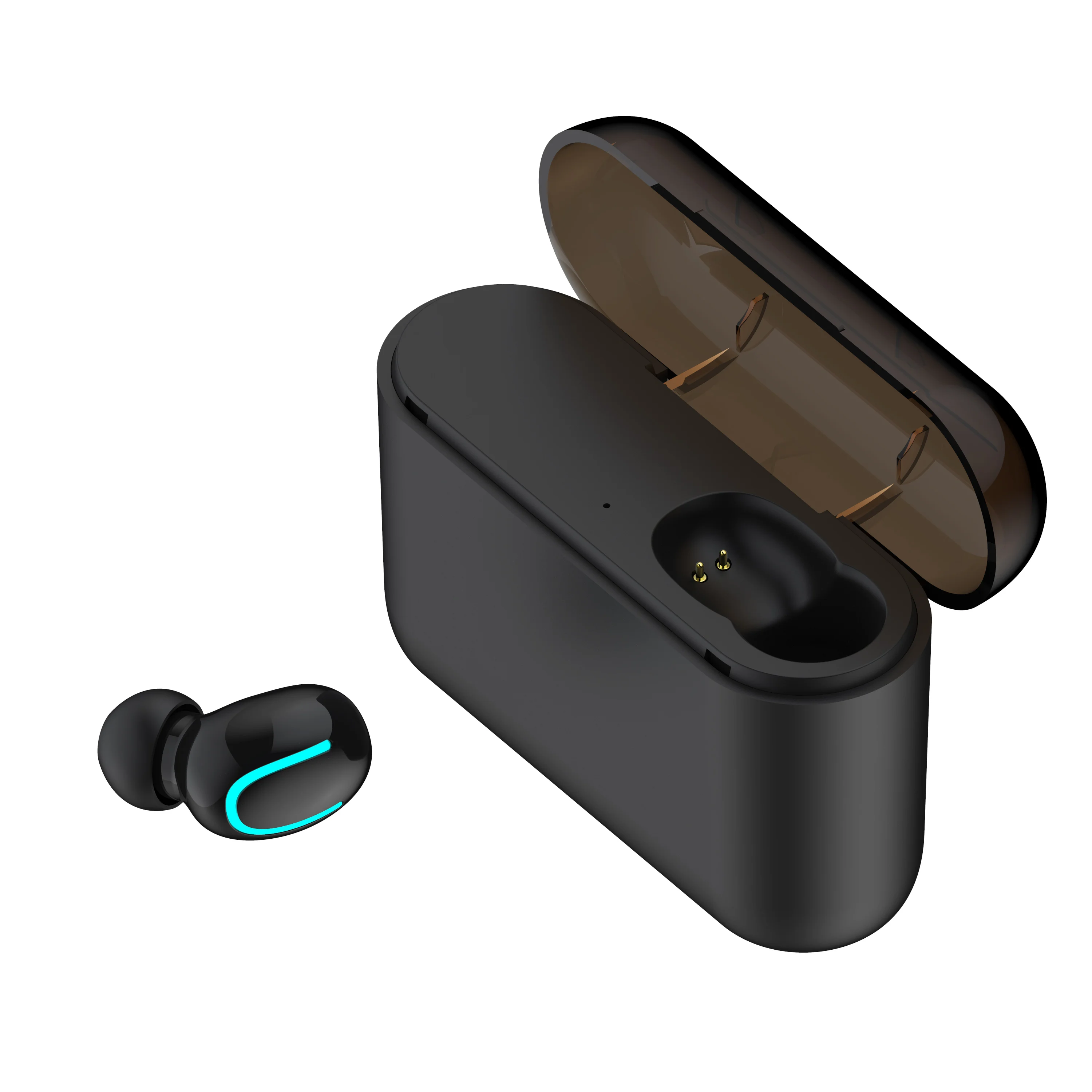 Q32 Single ear Black Q32 беспроводные Bluetooth наушники с микрофоном, портативная зарядная коробка для Xiaomi huawei, мобильный стерео наушники, спортивные наушники для телефона TWS - Цвет: Q32 Single ear Black