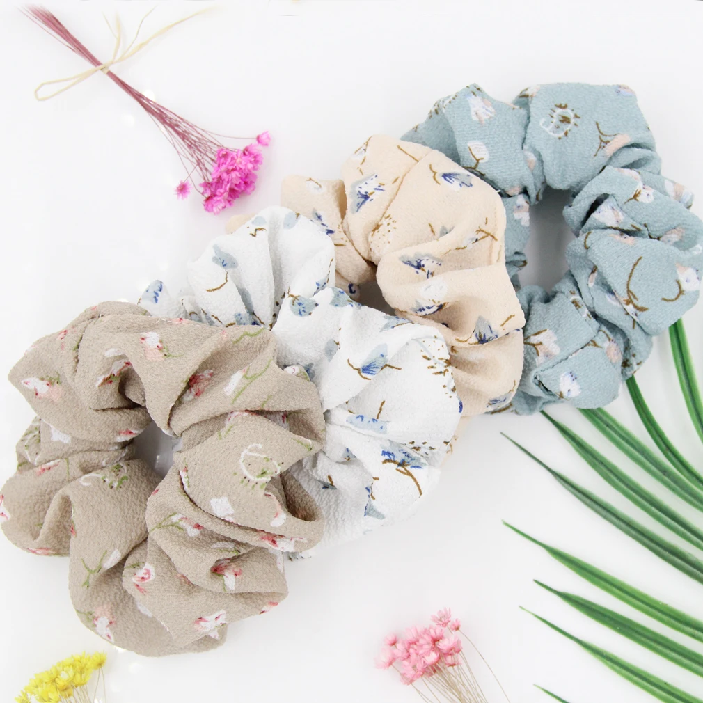 

Pack of 4 Headwear For Fashion Women Girls Florals Printting Elastic Hair Bands Bohemian Ponytail Holder Casual Hair Accessories