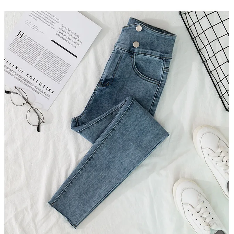 

JUJULAND jeans for women with high waist pants for women plus up large size skinny jeans woman denim modis streetwear 8111