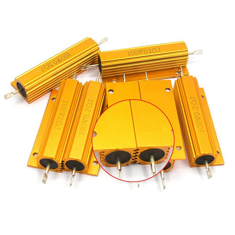100W Aluminum Power Metal Shell Case Wirewound Resistor 0.01 ~ 100K 0.05 0.1 0.5 1 2 4 6 8 10 20 100 150 200 300 500 1K 10K ohm wirewound resistor