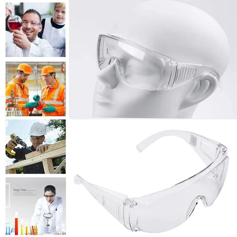 

HOT-10PCS Transparent Goggles Safety Goggles Adults Anti Saliva Goggles Anti Fog Anti-Dust Eyewear Eye Protection Dustproof Wind