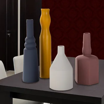 

PURE COLOR CYLINDRICAL LITTLE HOLE VASE DESK DECORATIVE FLOWER JAR TABLE CERAMIC BOTTLE DISPLAY FLOWERS VASES GEOMETRIC SHAPE