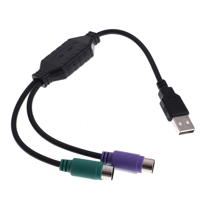 

High Quality 31cm USB To PS/2 Cable Adapter Converter Mouse Keyboard Converter Adapter For PS2 Interface Connector