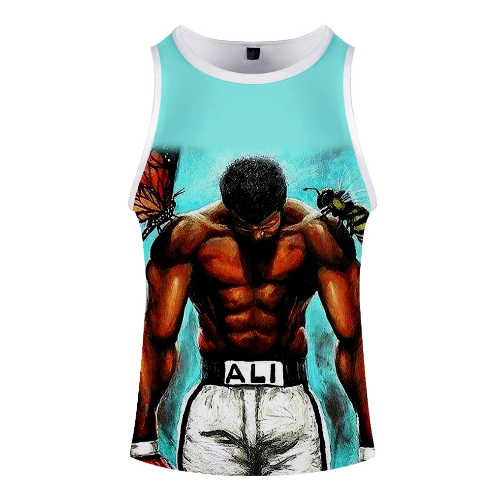 Muhammad Ali 3D майка без рукавов для мужчин Лето Повседневный 3D хип хоп модный жилет Популярный 3D топ на бретелях для мужчин XXS-4XL