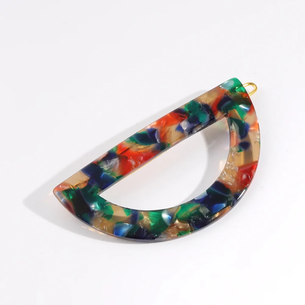 Multicolor Корейские винтажные уксусная кислота Акриловые зажимы для волос геометрические полые овальные мраморные шпильки аксессуары для волос для женщин девочек Прямая поставка - Цвет: Multicolor