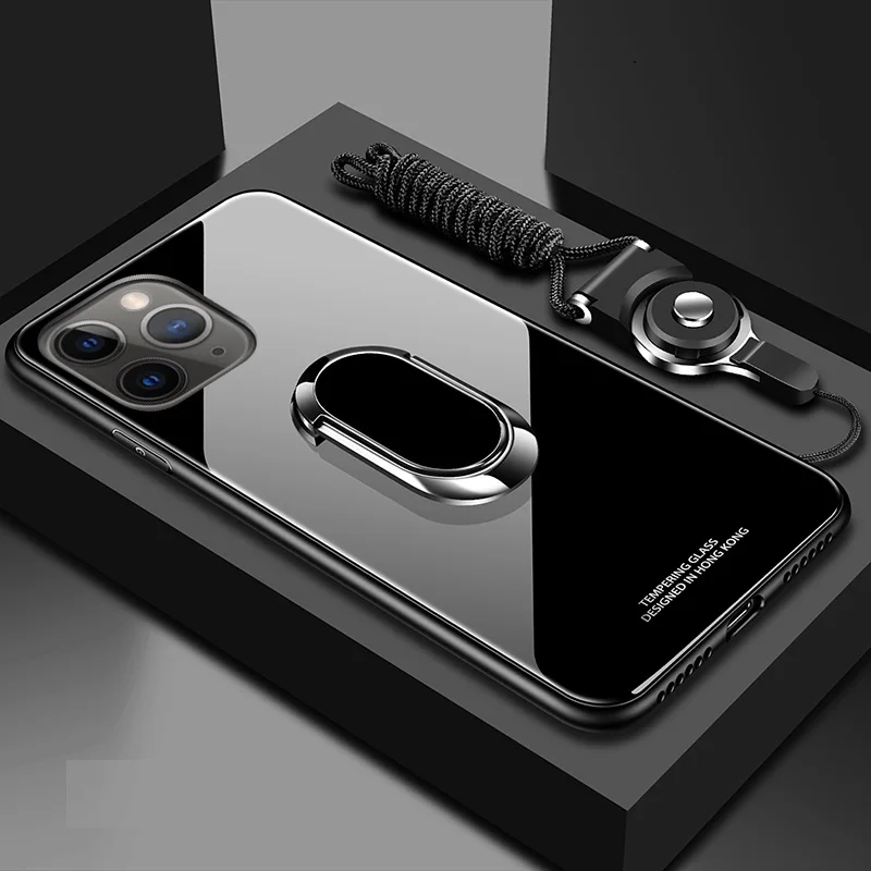 Чехол для iPhone 11 роскошная подставка из закаленного стекла магнитная защитная