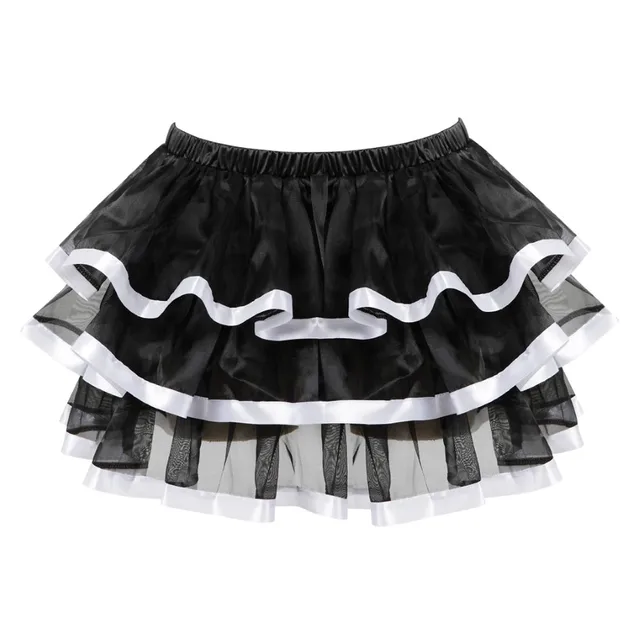 Women Sexy Mini Tutu Skirt Multilayer Mesh/Tulle/Lace/Floral Decoration Mini Pleated Skirts Fashion Dance Skirt Plus Size S-6XL 3704white