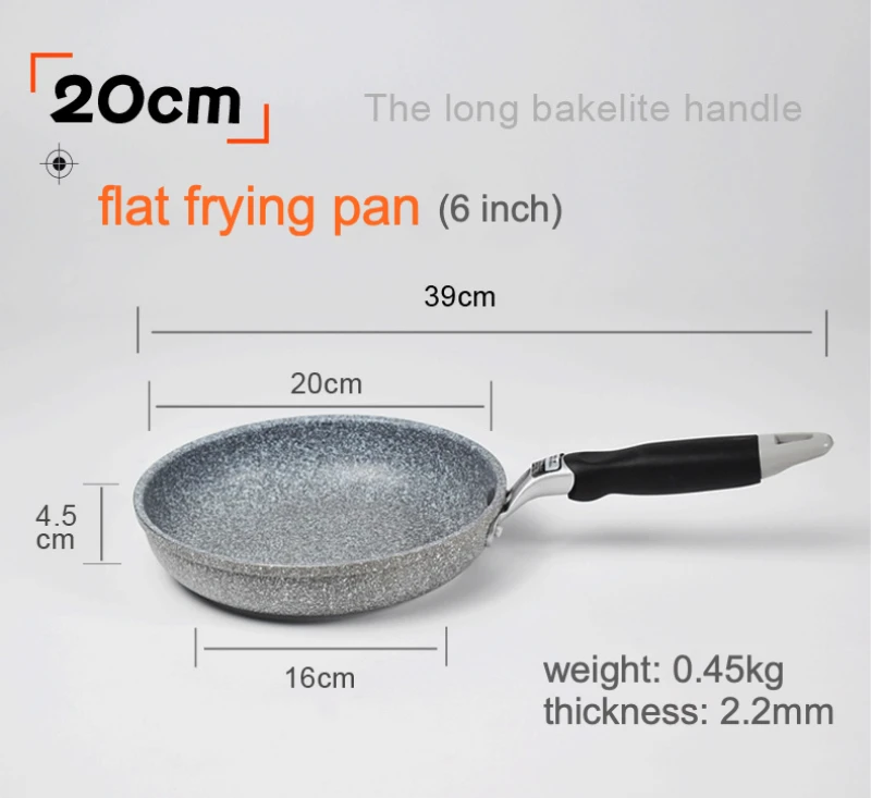 20cm flat 20-28 см каменный противень в японском стиле кованая Алюминиевая антипригарная Жарка керамическое покрытие для индукционной плиты газовая плита - Цвет: 20cm flat