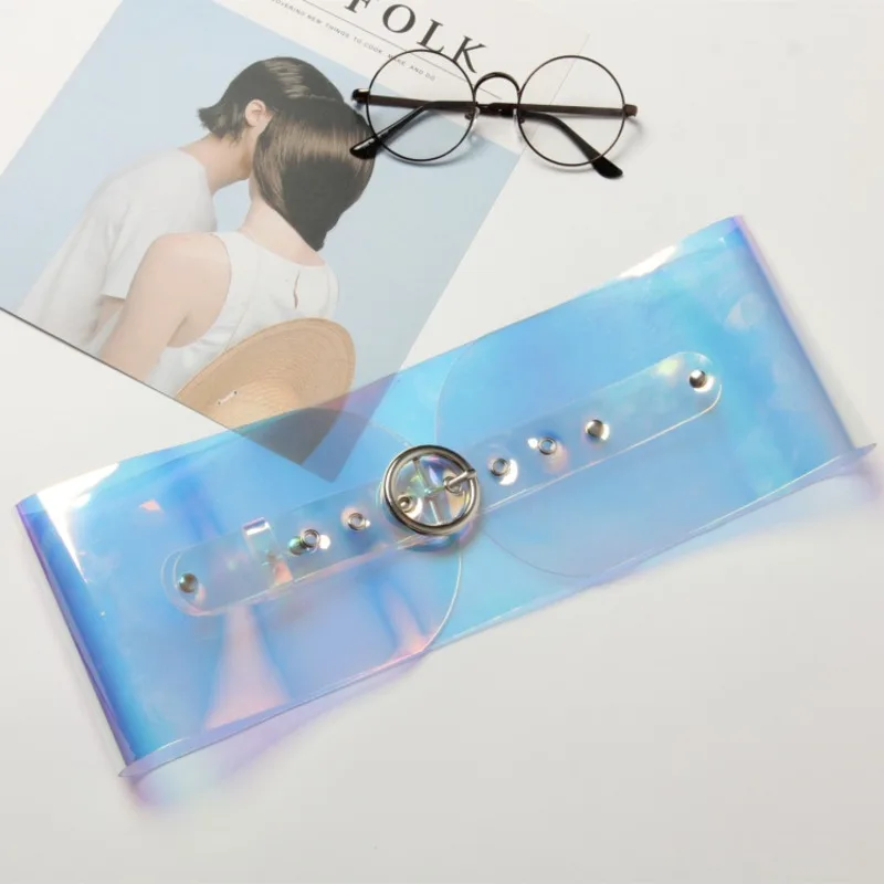 

2020 Fashion Transparent Wide Belt Stylish PVC Belt Solid Corset Belt Trendy Waistband New Design Belts For Women Female ZK703
