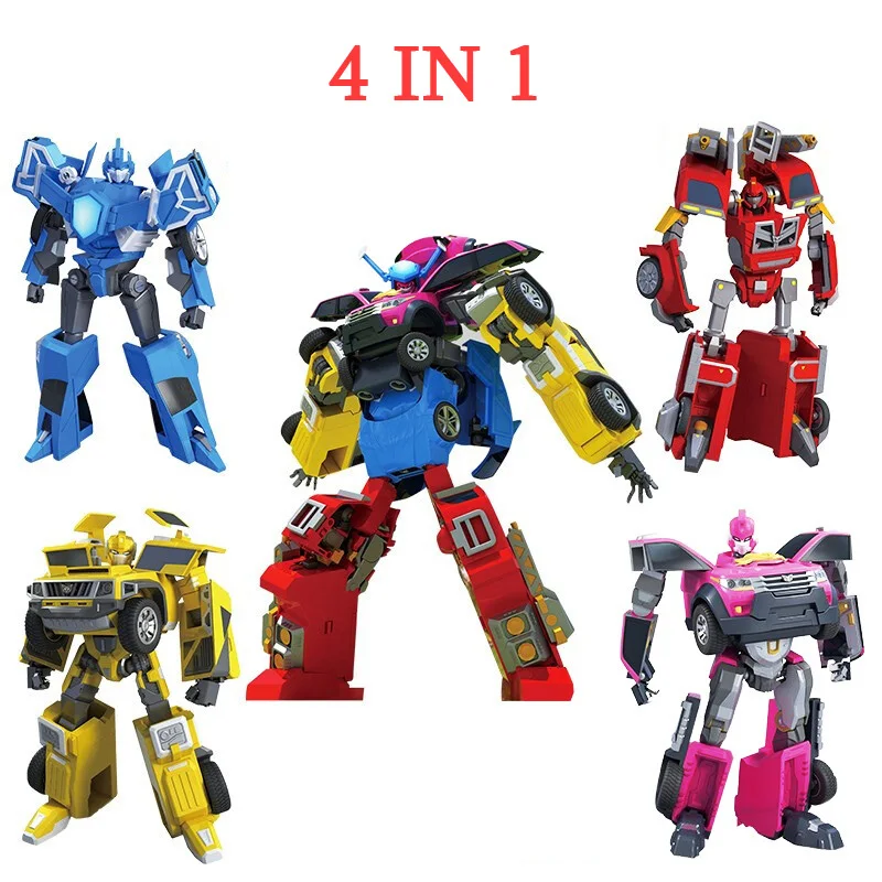 ミニフォーストランスフォーマーのアクションフィギュア,4 in 1