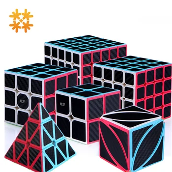 

Qiyi Professional Magic Cube Set Carbon Fiber Cube 2x2 3x3 4x4 Puzzle Speed Cube Speedcube Cube Educational Toys For Children