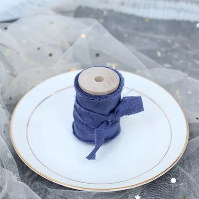 Navy Blue Замшевая ткань необработанные края ленты 5 см х 1,35 м ручная лента с бахромой рулон пригласительный букет Свадебная вечеринка рукоделие Подарочная упаковка плоские - Цвет: Navy Blue