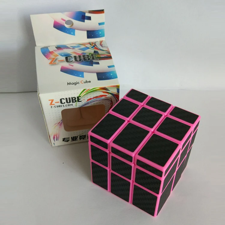 Новинка, зеркальный куб Z cube 3x3, магический с наклейкой из углеродного волокна, развивающие игрушки Cubo magico в подарок, ДЕТСКИЕ ЛАБИРИНТЫ, развивающие игрушки - Цвет: black pink