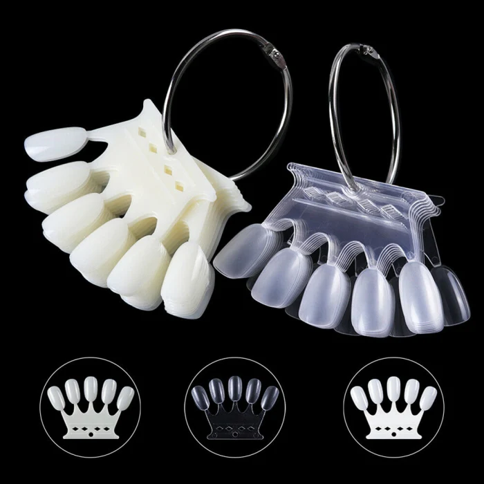 Brand New 10Pcs False Nail Tips Color Card Practice Display Tools Crown Shaped Acrylic Board DIY Manicure Fake Nails Art Tool
