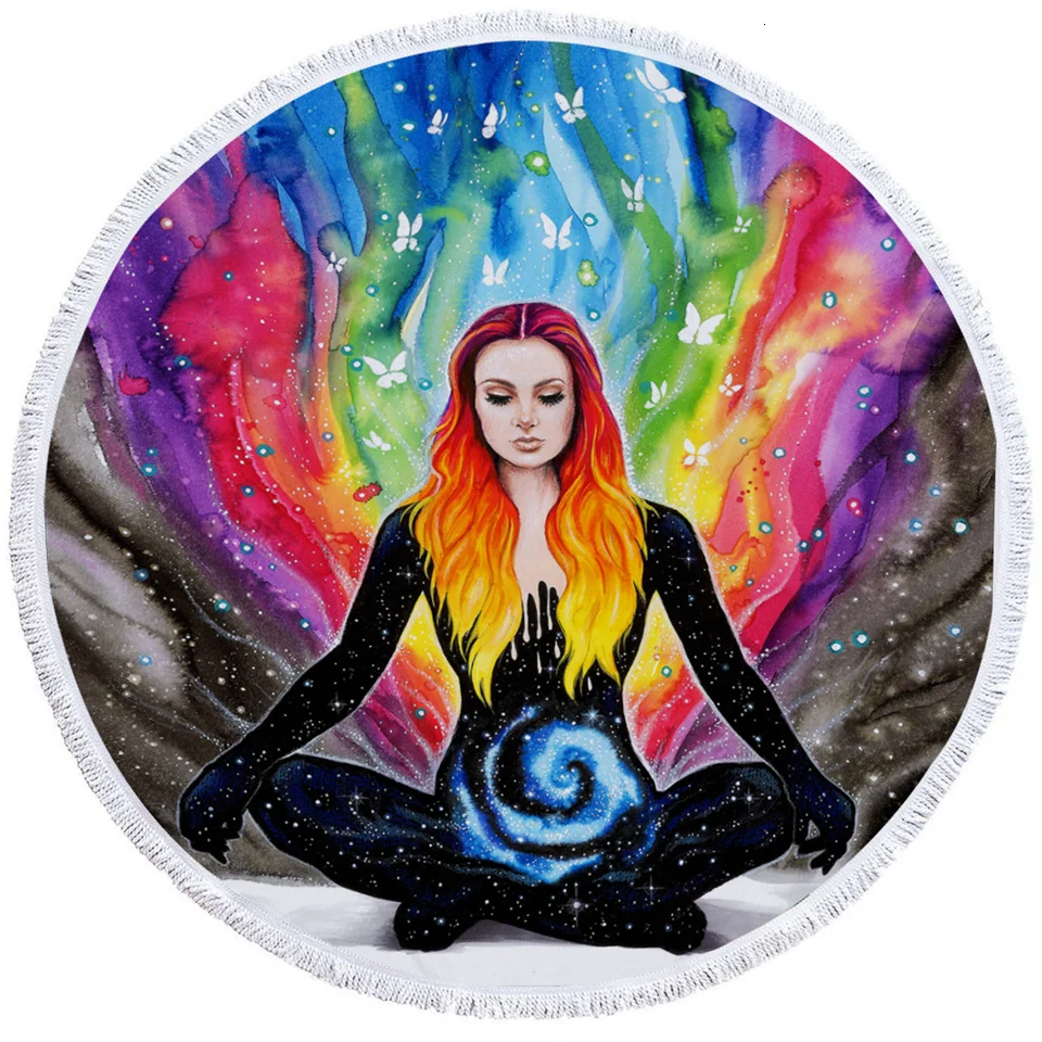 The Sea by Pixie холодное искусство пляжное полотенце полотенца для девочек для взрослых Золотая рыбка микрофибра круглое банное полотенце с рюкзаком сумка коврик для пикника - Цвет: 008 - Towel