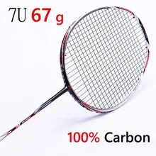 Badminton-Racket Gratis-Grips Strung Professionele Carbon 6U 7U 72g 62g LBS 22-28