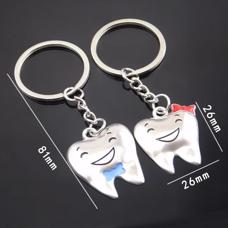Creative Teeth Couples Keychain Metal Pendant Car Key Chain Men And Women a Pair Gift Wholesale Commodity