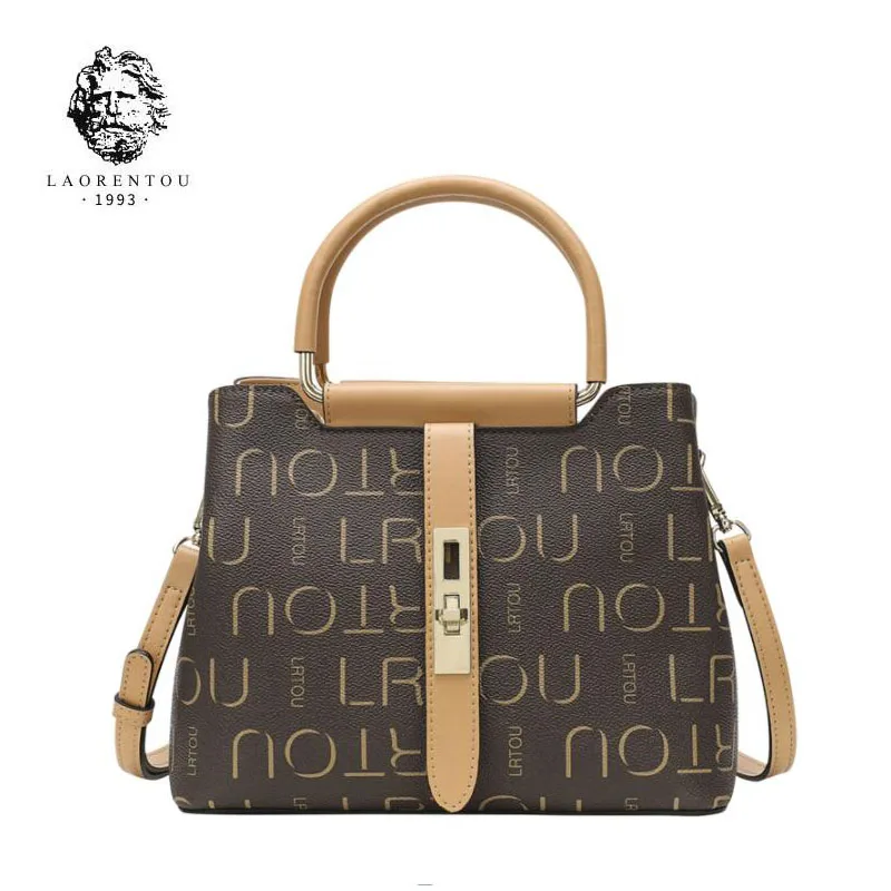 

LAORENTOU 2019 New women leather handbags fashion PVC with cowhide Material women bag tote women shoulder leather Crossbody bag