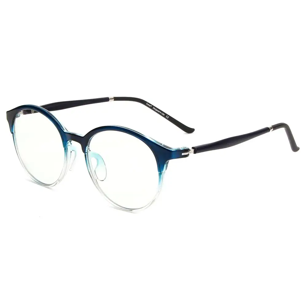 Black and blue Cyxus анти голубой свет компьютерные очки для блокирования УФ-глаз напряжения чтения очки легкий оправа Ultem для унисекс, 8066 - Цвет оправы: Black and blue