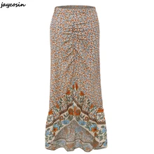 JAYCOSIN модное женское платье с цветочным принтом и неровным подолом, плиссированное кружевное макси платье, сексуальное женское платье в стиле ретро с мелким складочным принтом, кружевная юбка