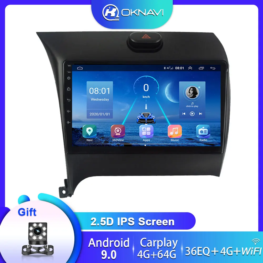 

Android 9.0 For Kia Cerato 2013-2017 Car 2 Din Radio 4G WIFI Carplay DSP Camera Multimedia Video Player Navigation GPS No DVD