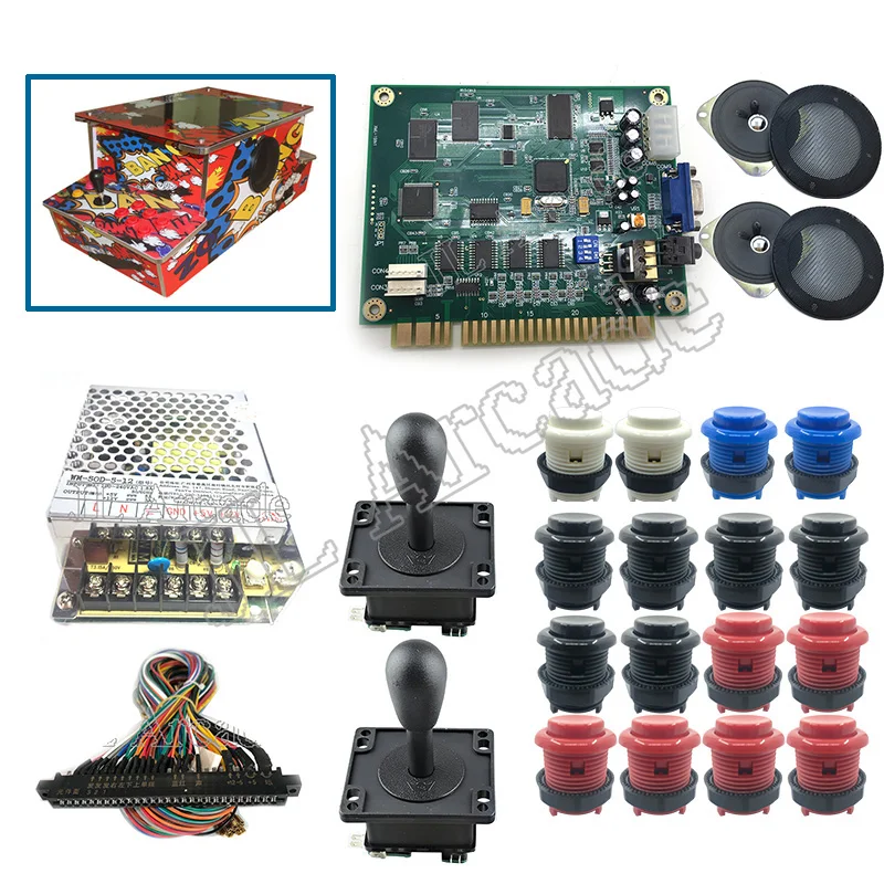 Цвет: желтый DIY Arcade kit Jamma 60 in 1 game board Classic Arcade Multi Game VGA CGA Vertical Game JAMMA PCB Joystick Kit Jamma L - Цвет: Цвет: желтый