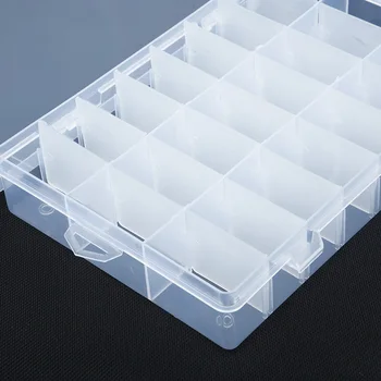 

Plastic 15/10/24/36 Slots Adjustable Jewelry Storage Box Case Craft Organizer UK