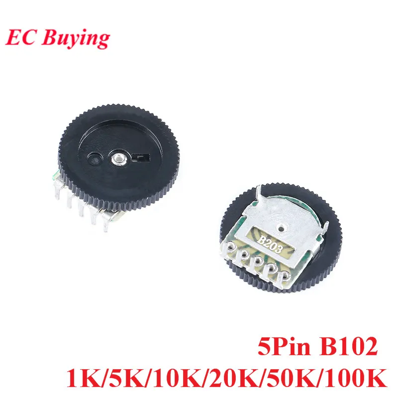 10 Potenciómetros A103 10K De Engranaje Dúplex - Dial 16x2 Mm, Para Ajuste De Volumen En Radios, MP3, MP4