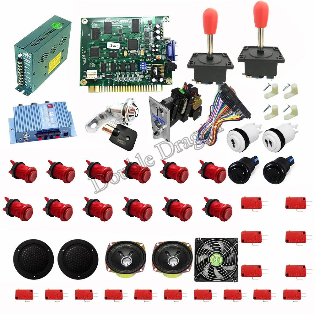 US $689.85 5 pcs new diy arcade parts bundles kit with joystick jamma multi game board 19 in 1 CGA amp VGA monitor for building game machine