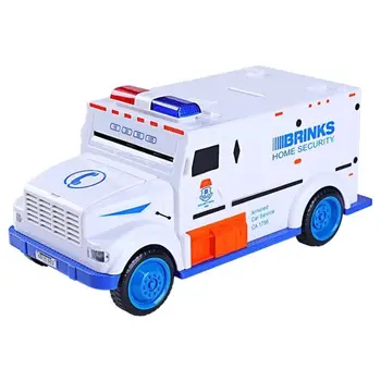

Mini ATM Coin Piggy Bank Code Password Lock Saving Box Cool Armored Cash Car