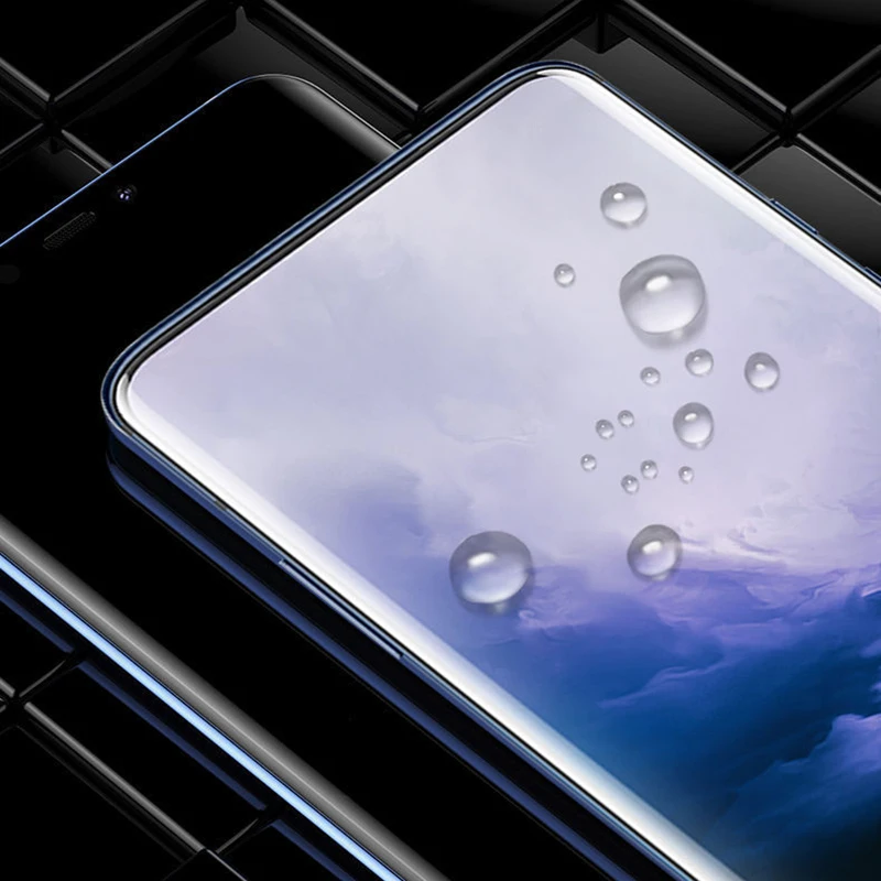 Полностью клеевое наножидкое УФ закаленное стекло для Oneplus 8 7 T Pro UV Coverd Защита