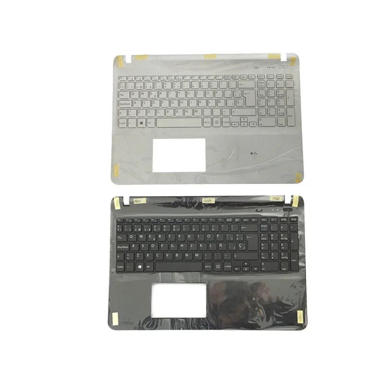 

Испанская клавиатура для ноутбука sony Vaio SVF152C29V SVF153A1QT SVF15A100C SVF152100C, черная/белая клавиатура с подставкой для рук