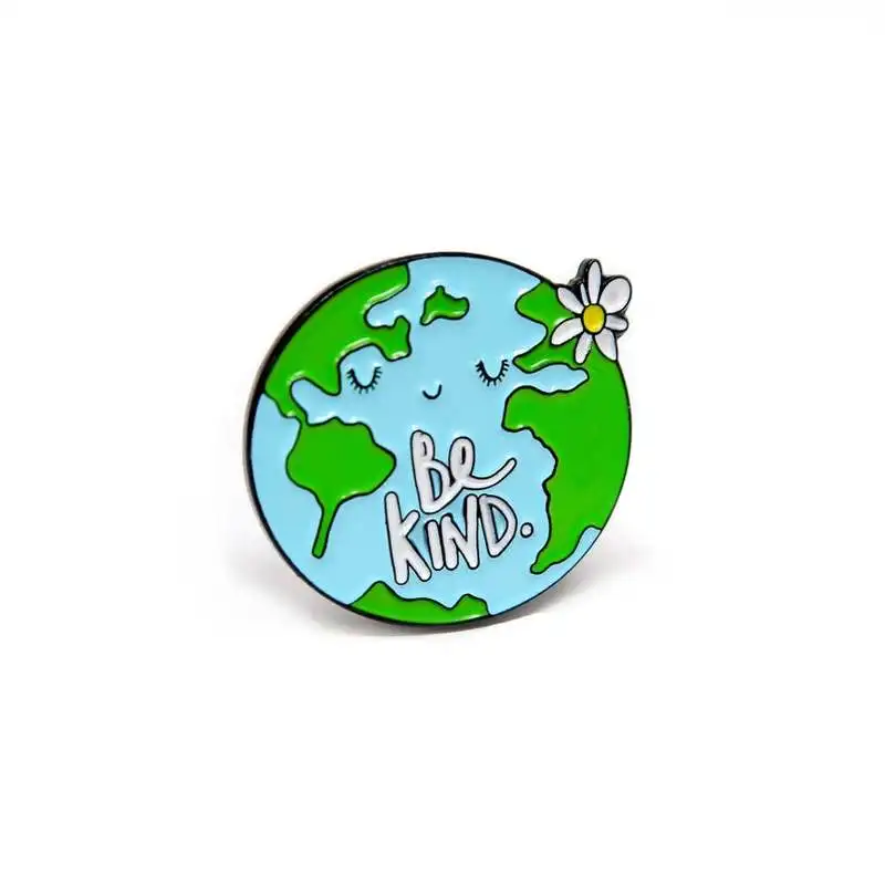 Be Kind эмалированный контактный значок World для окружающей среды|Броши| |