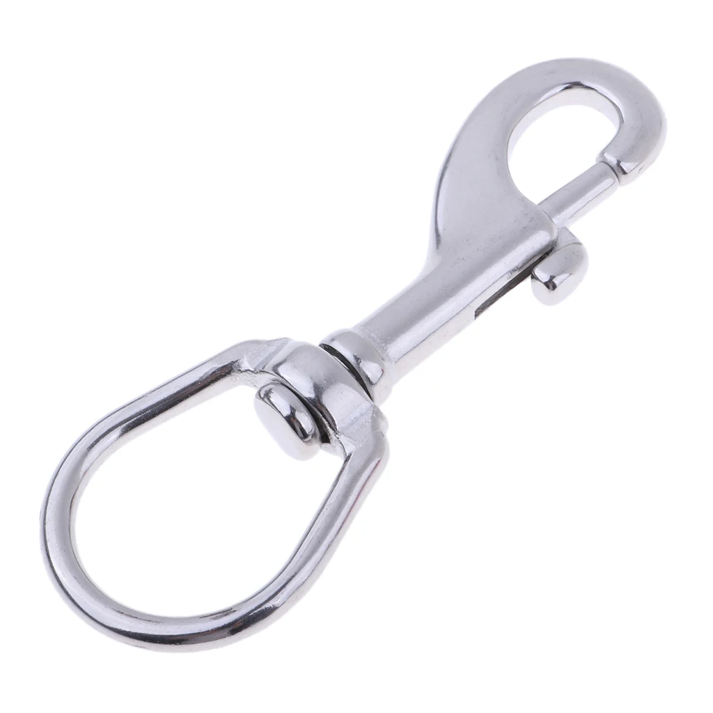 Diving Clips, Stainless Steel Swivel Eye Snap Hook Dive Single Ended Swivel Eye Bolt Hook Buckle Dog Clip Gear Equipment 101mm
