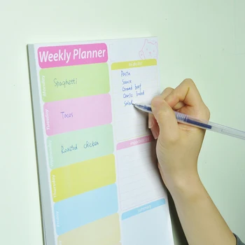 

Weekly Meal Planner Shopping List Note Pad withMagnet Mountings