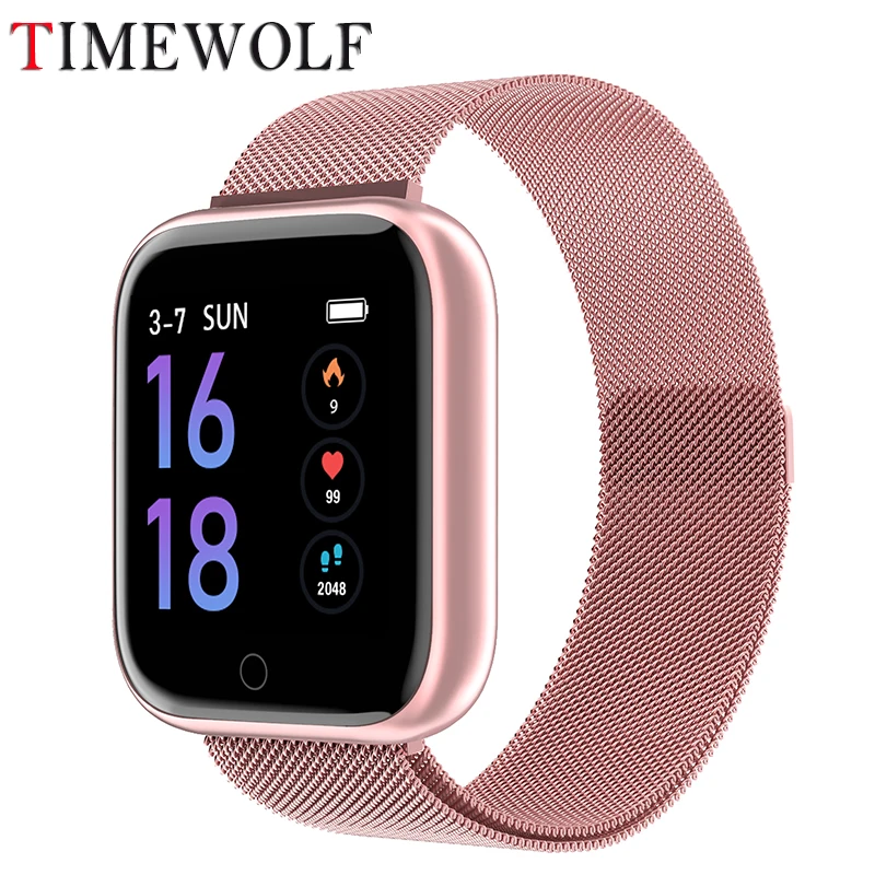 Timewolf Ip68 Smartwatch Women Rose Gold Smart Watch Waterproof Touch
Screen Ladies Smart Watch Android Phone Iphone IOS 2020