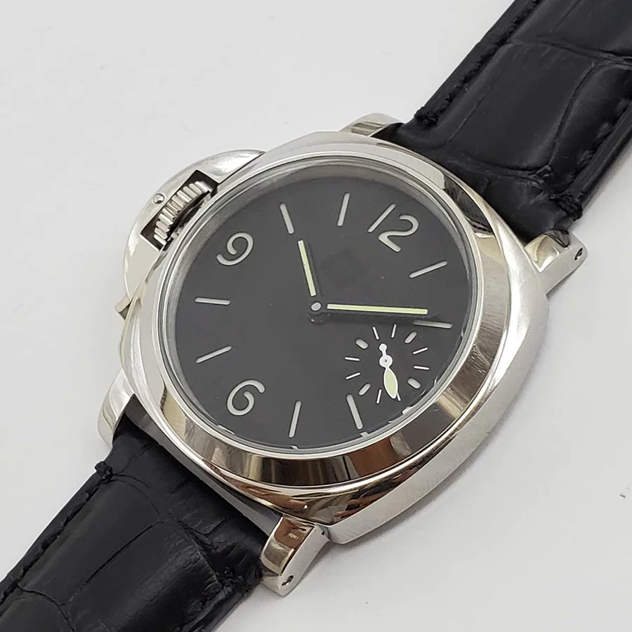 

Manual winding mechanical watch watch men waterproof Luminous stainless steel Leather 44MM NH955